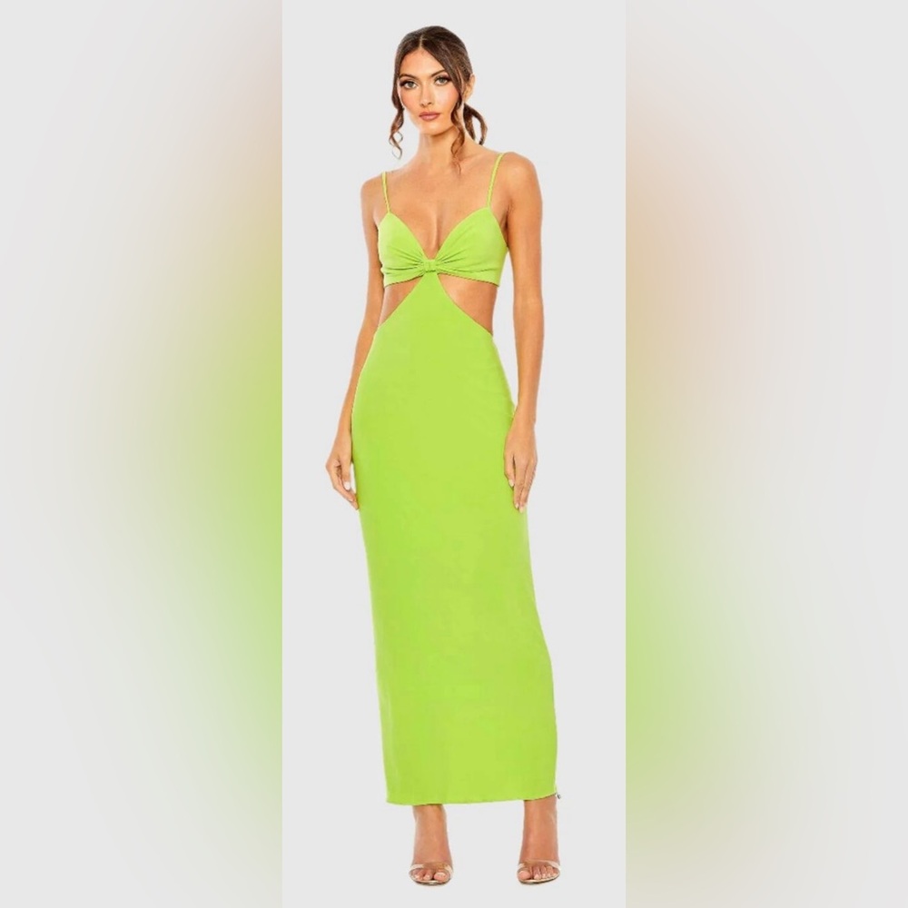 Mac Duggal Neon Green Asymmetrical Dress NWT various sizes Style 27110